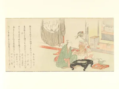 Courtesan with Client before a Tokonoma Alcove
