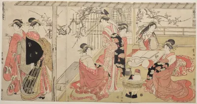 Courtesans of the Ōgiya on a Spring Outing