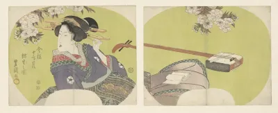Courtisane en shamisen