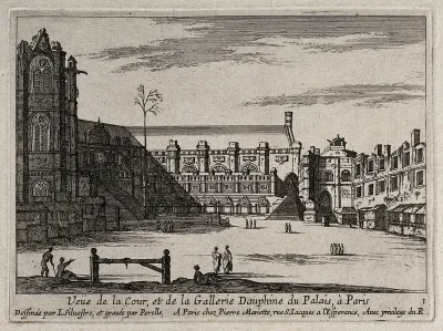 Courtyard and gallery of the Palais Dauphine in Paris