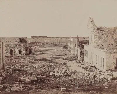 Courtyard with Domed Building in Ruins