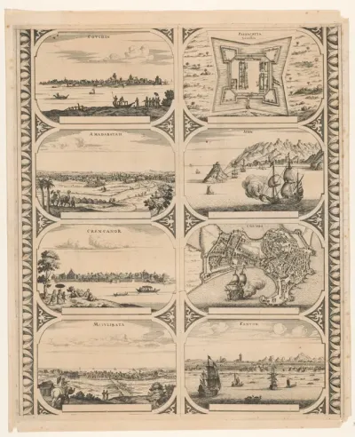 Covchin / Amadabatah / Cranganor / Masvlibata / Paliacatta of Geldria / Aden / Colvmbo / Kanton