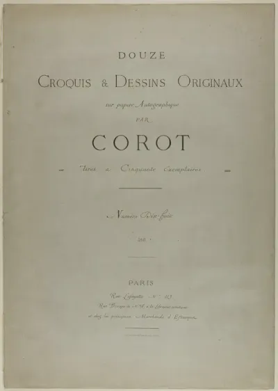 Cover and Text for Album Douze Croquis et Dessins Originaux