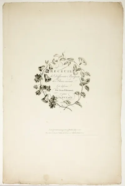 Cover for Collection of Different Bouquets of Flowers, Invented and Drawn by Jean Pillement and Engraved by P. C. Canot