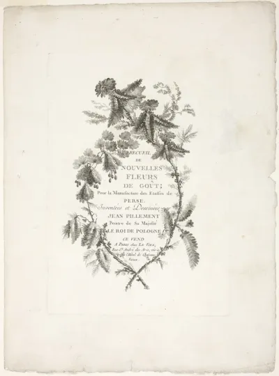 Cover for Collection of New Flowers of Taste for the Manufacture of Persian Cloth, Invented and Drawn by Jean Pillement
