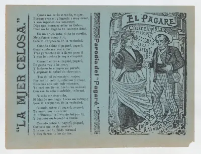 Cover for 'El Pagare', a man holding a cigarette and gesturing to a woman holding a shawl
