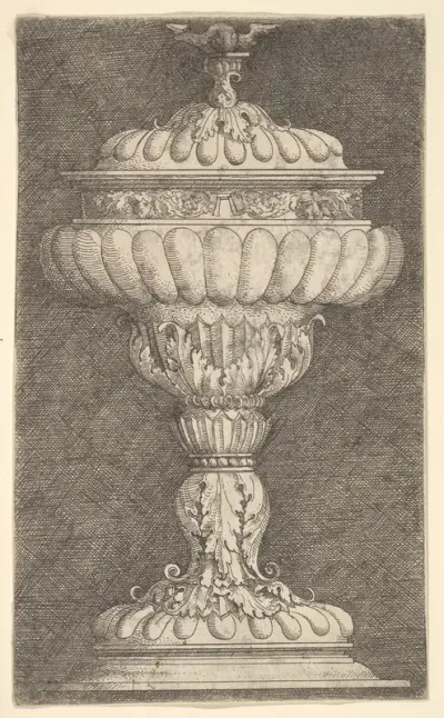 Covered Goblet with a Winged Ball on Top