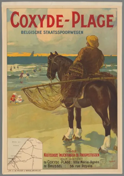 Coxyde plage, Belgische staatsspoorwegen.