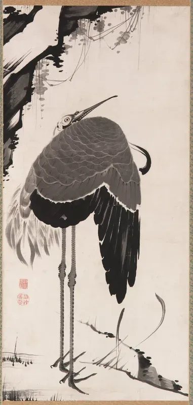 Cranes, one of a pair