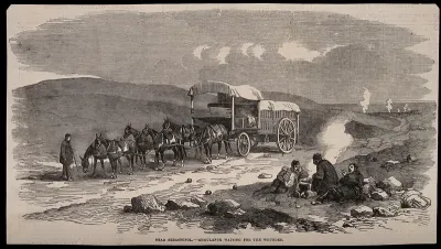 Crimean War: ambulances waiting for the wounded near Sebastopol
