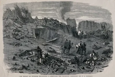 Crimean War: removing the wounded from the Redan