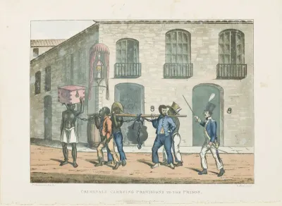 Criminals carrying provisions to the prision