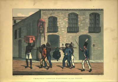 Criminals carrying provisions to the prison