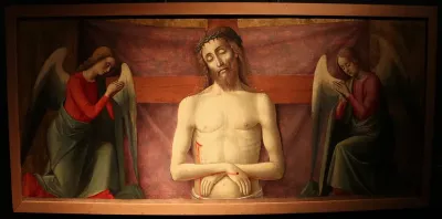 cristo morto nel sepolcro tra due angeli