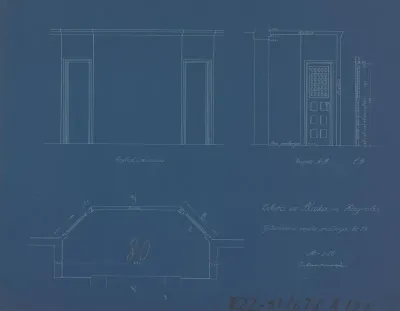 Crkva Sv. Blaža, vjetrobrana vrata oratorija/pogled, tlocrt, presjek
