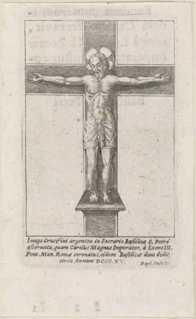 Crucifix met Christus met nimbus