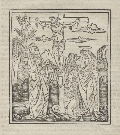 Crucifixion; published in Operette: Regola a tutti religiosi, Trattato del sacramento e dei misteri della Messa, Ragola del ben vivere