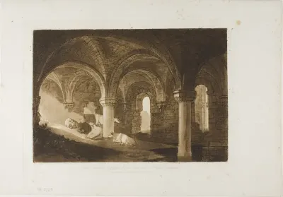 Crypt of Kirkstall Abbey, plate 39 from Liber Studiorum