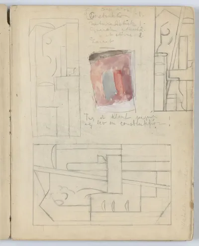 Cubist composition with figure