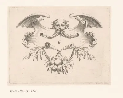 Cul-de-lampe met leeuwenkop