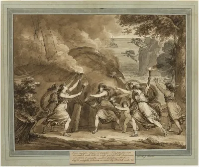 Cupid Advises Calypso to Set Fire to Mentor’s Ship, from The Adventures of Telemachus, Book 7