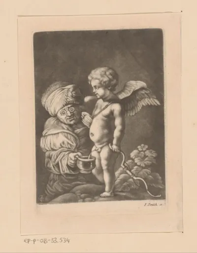 Cupido plast in een pot