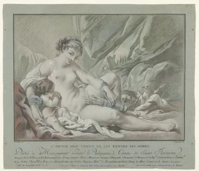 Cupido smeekt Venus zijn pijlen terug te geven
