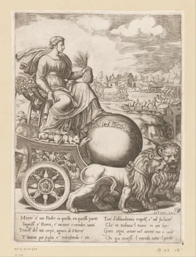 Cybele op haar wagen