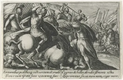 Cygnus vecht met de Trojanen tegen de Grieken