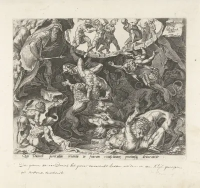 Cyrus laat Daniëls vijanden in de leeuwenkuil werpen