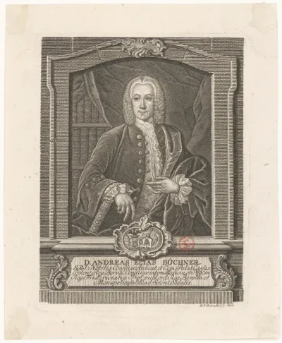 D. Andreas Elias Büchner [...] Acad. Scient. Sodalis. G. A. Grundler sc. Halae