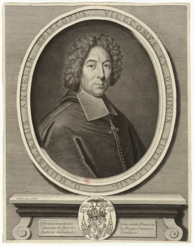 D'Humbertus Ancelin episcopus vicecomes et dominus Tutellensis. Stephanus Gantrel sculpsit