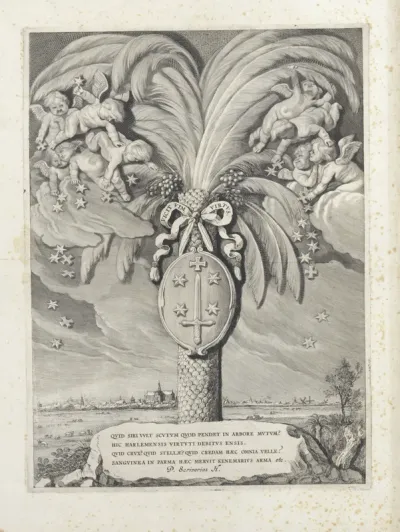 Dadelpalm met het stadswapen van Haarlem
