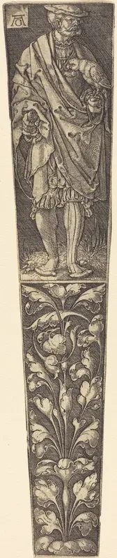 Dagger Sheath with Gentleman Holding a Parrot