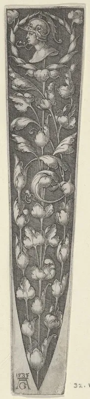 Dagger Sheath with Profile of a Soldier Supported by Tendrils