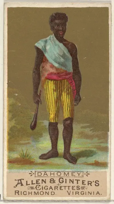 Dahomey, from the Natives in Costume series (N16) for Allen & Ginter Cigarettes Brands