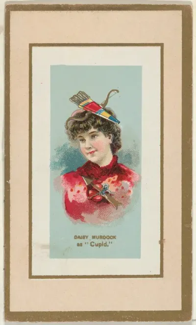 Daisy Murdoch as "Cupid" from the Fancy Dress Ball Costumes series (N107) to promote Honest Long Cut Tobacco manufactured by W. Duke Sons & Co.