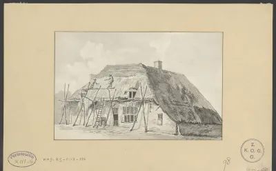 Dakdekken van een havezate in Gelderland