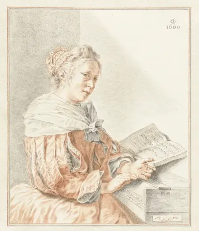 Dame bij spinet