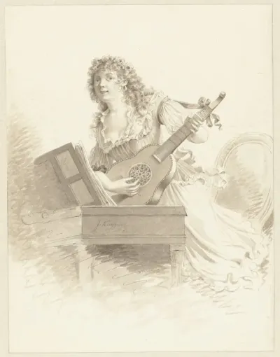 Dame met een gitaar