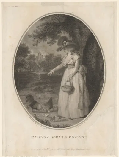 Dame voert kippen