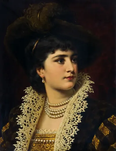 Damenportrait im historischen Gewand.