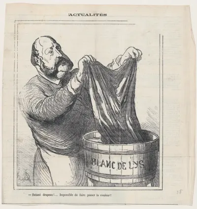 Damned flag! Impossible to get rid of the color, from 'News of the day,' published in "Le Charivari"