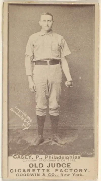 Dan Casey, Pitcher, Philadelphia, from the Old Judge series (N172) for Old Judge Cigarettes