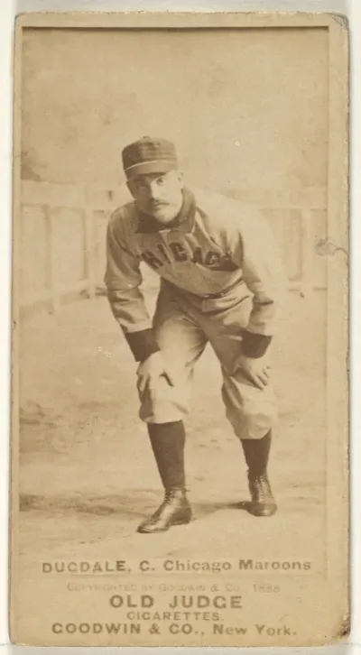 Dan Dugdale, Catcher, Chicago Maroons, from the Old Judge series (N172) for Old Judge Cigarettes