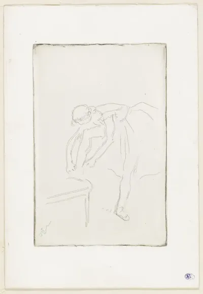Dancer Putting on Her Shoe