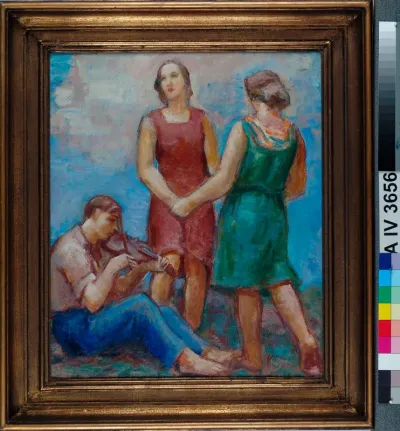 Dancing Girls and a Violin Player, detail sketch for the National Theatre ceiling