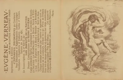 Dancing Nude and Advertisement for Eugène Verneau's "Estampes décoratives" [verso]
