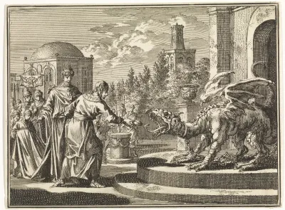 Daniël doodt de draak in Babylon