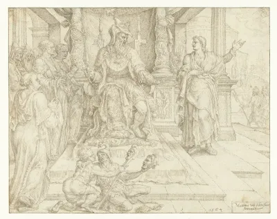 Daniël vertelt Cyrus dat hij alleen de levende God en geen door mensen gemaakte afgodsbeelden kan aanbidden